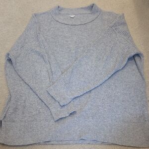 Aerie Cozy Gray Waffle Oversized Sweater